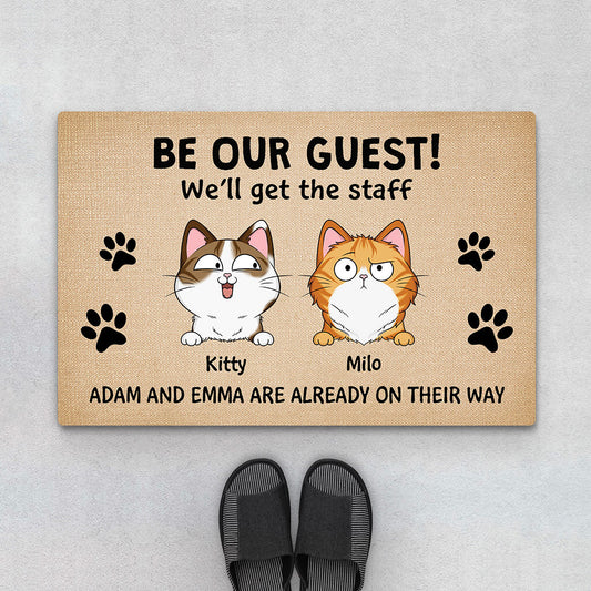 3530DUK1 be our guest doormat  personalised gifts for cat lovers