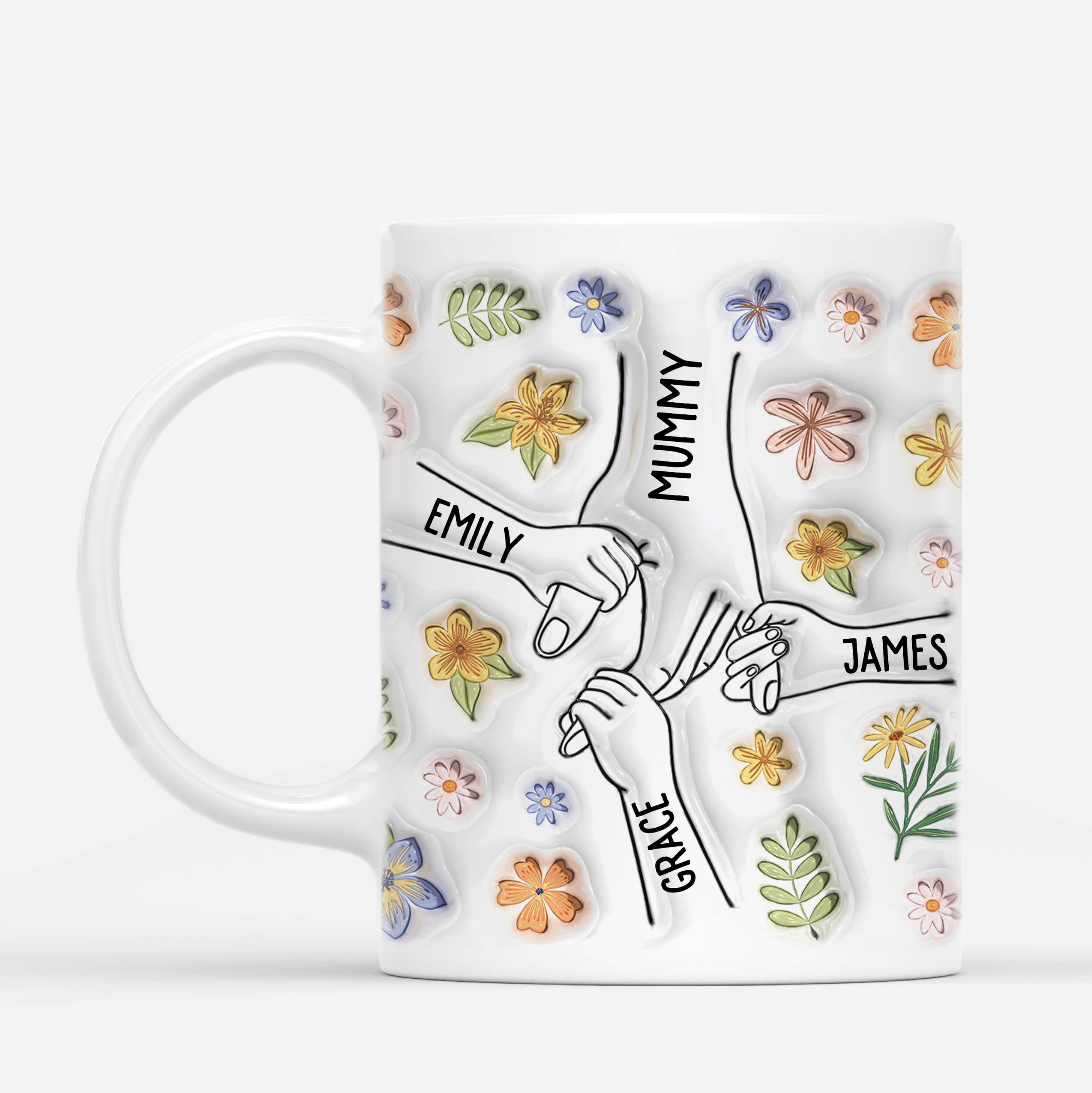 3534MUK3 you hold our hands also our hearts mug  personalised presents for grandma