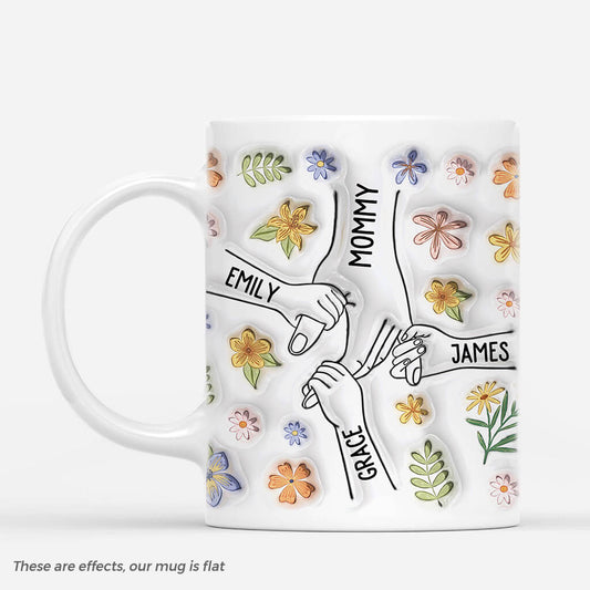 3534MUS2 grandma mommy holding hands mug  personalized gifts for grandma mom