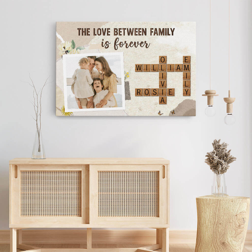 3547CUK3 the love between family is forever vintage canvas  personalised gifts for family