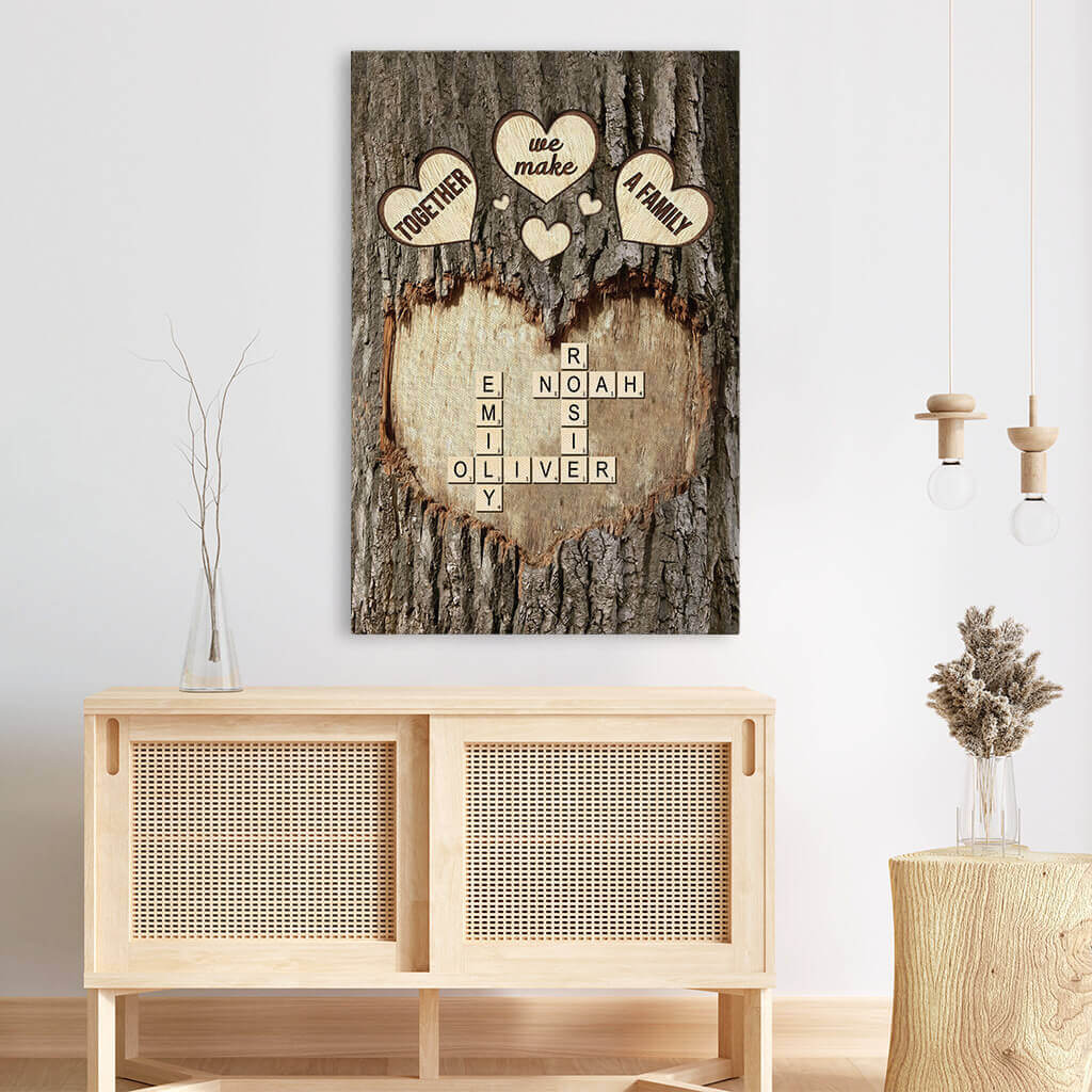 3554CUK3 together we make a family tree canvas  personalised gifts for grandparents parents