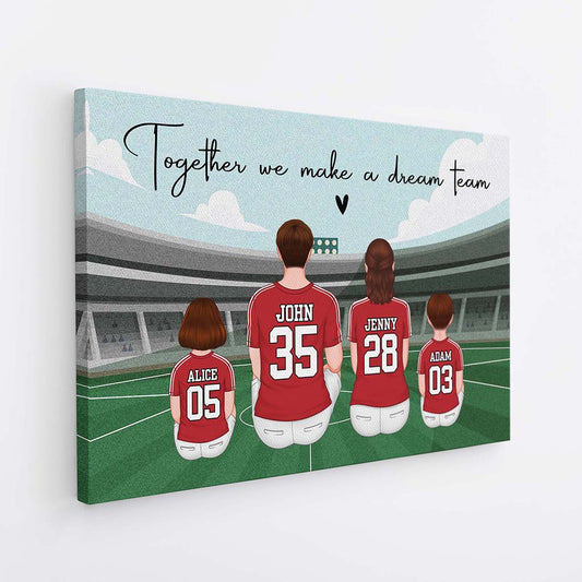 3558CUK2 together we make a dream team canvas  personalised family gifts