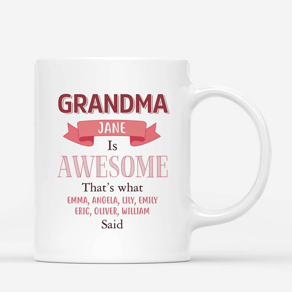 3564MUK1 mummy grandma is awesome mug  personalised presents for grandma mum