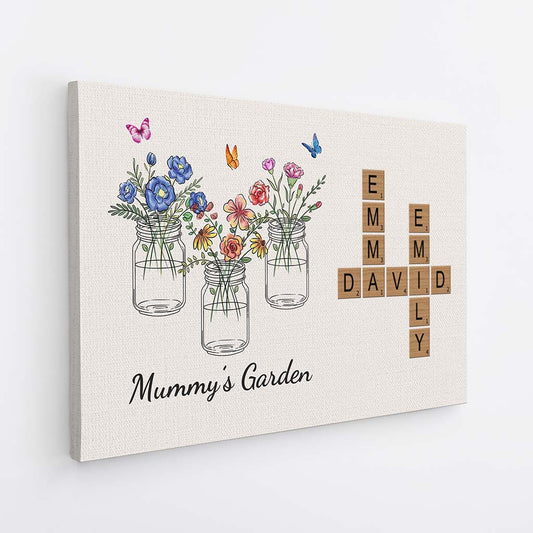 3566CUK2 grandma mummys garden crossword canvas  custom gifts for granny mum