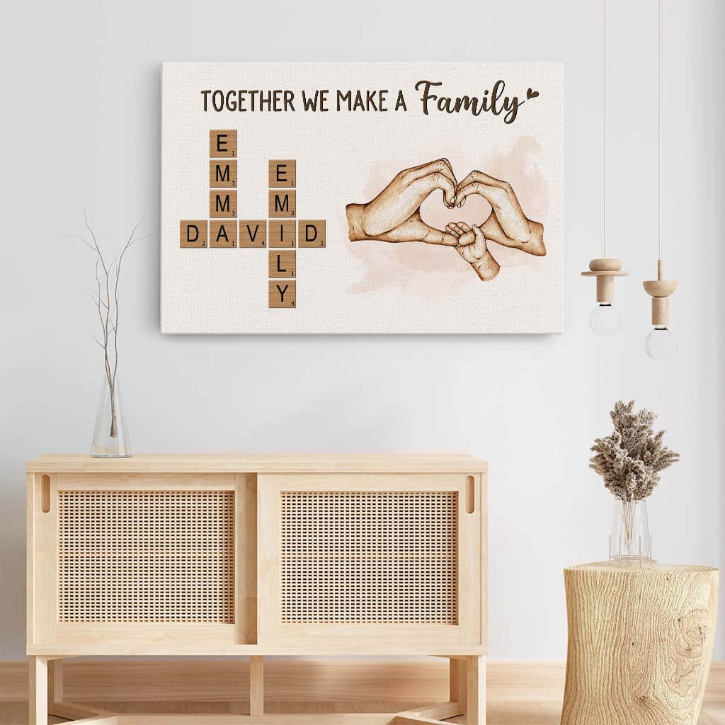 3568CUK3 together we make a family crossword canvas  personalised gifts for family