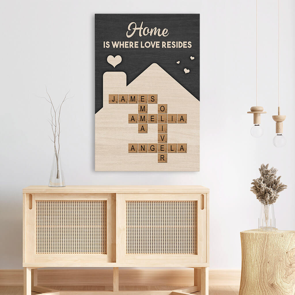 3572CUK3 home is where love resides canvas  custom family gifts