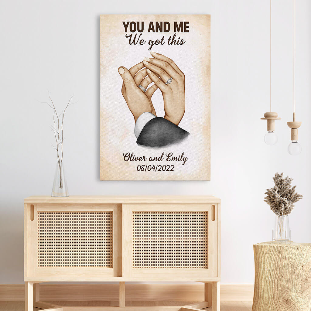 3573CUK3 you and me we got this canvas  personalised gifts for couples