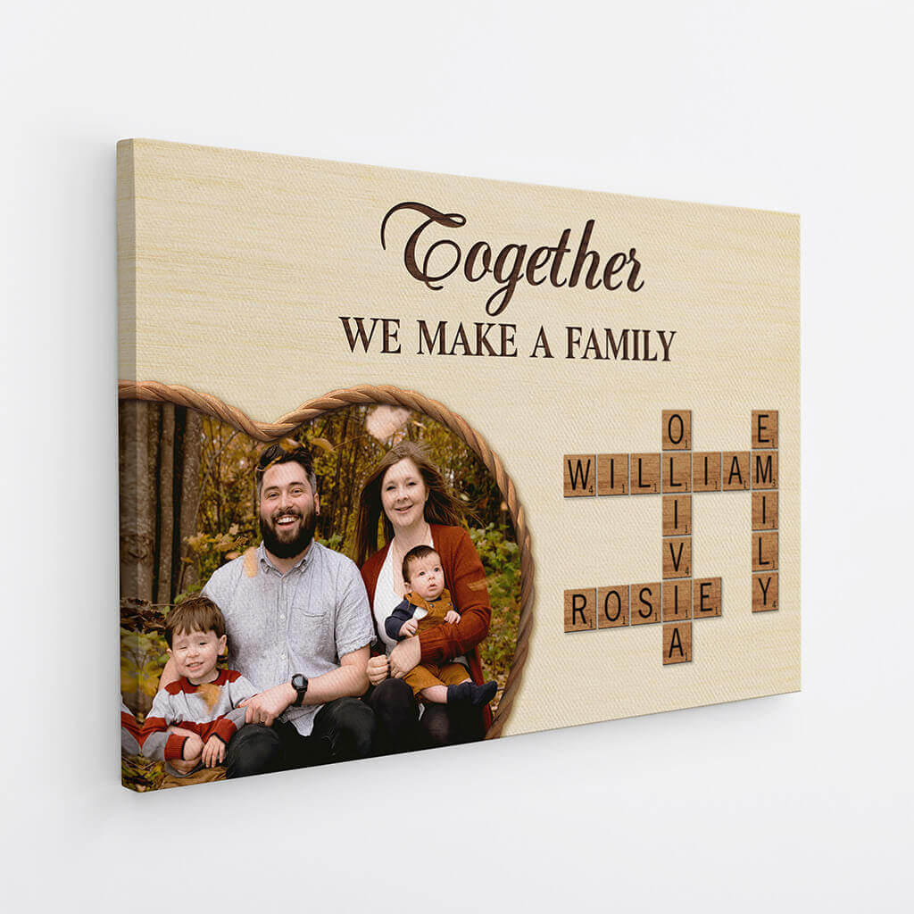 3575CUK2 together we make a family photo crossword canvas  personalised family gifts