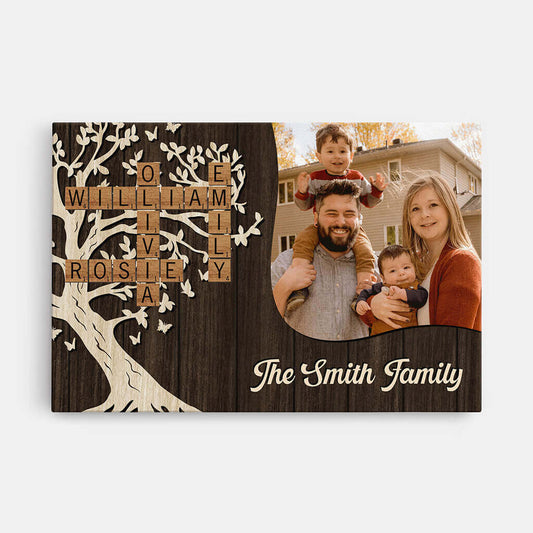 3578CUK1 family crossword photo canvas  personalised family gift