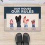 3579DUK2 our house our rules family doormat  personalised gifts for family