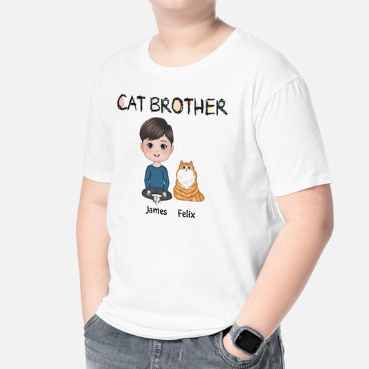 3580AUK2 cat sister  personalised kids t shirt