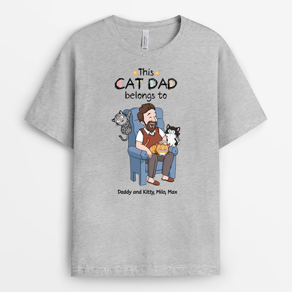 3582AUK2 this cat mum belongs to  personalised womens t shirt