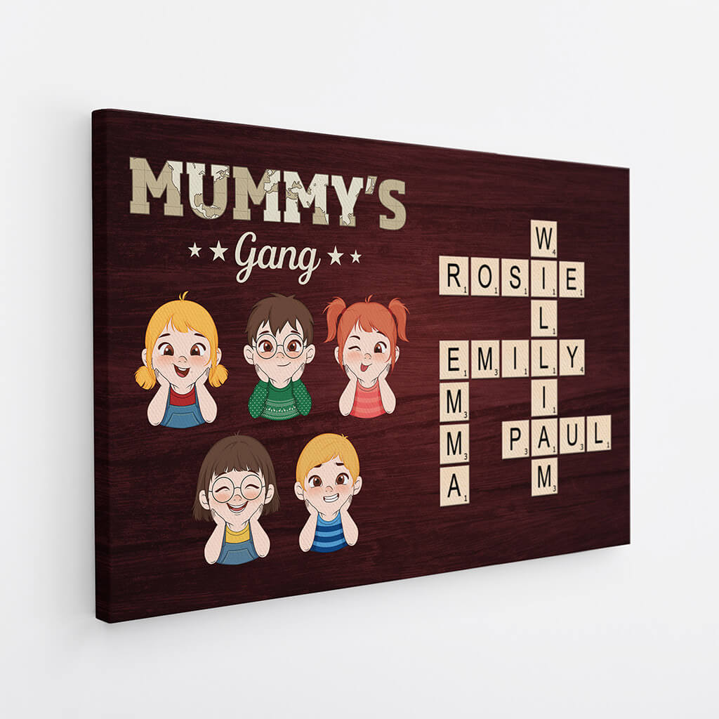 3597CUK2 grandad daddys gang crossword canvas  customised gifts for grandad dad