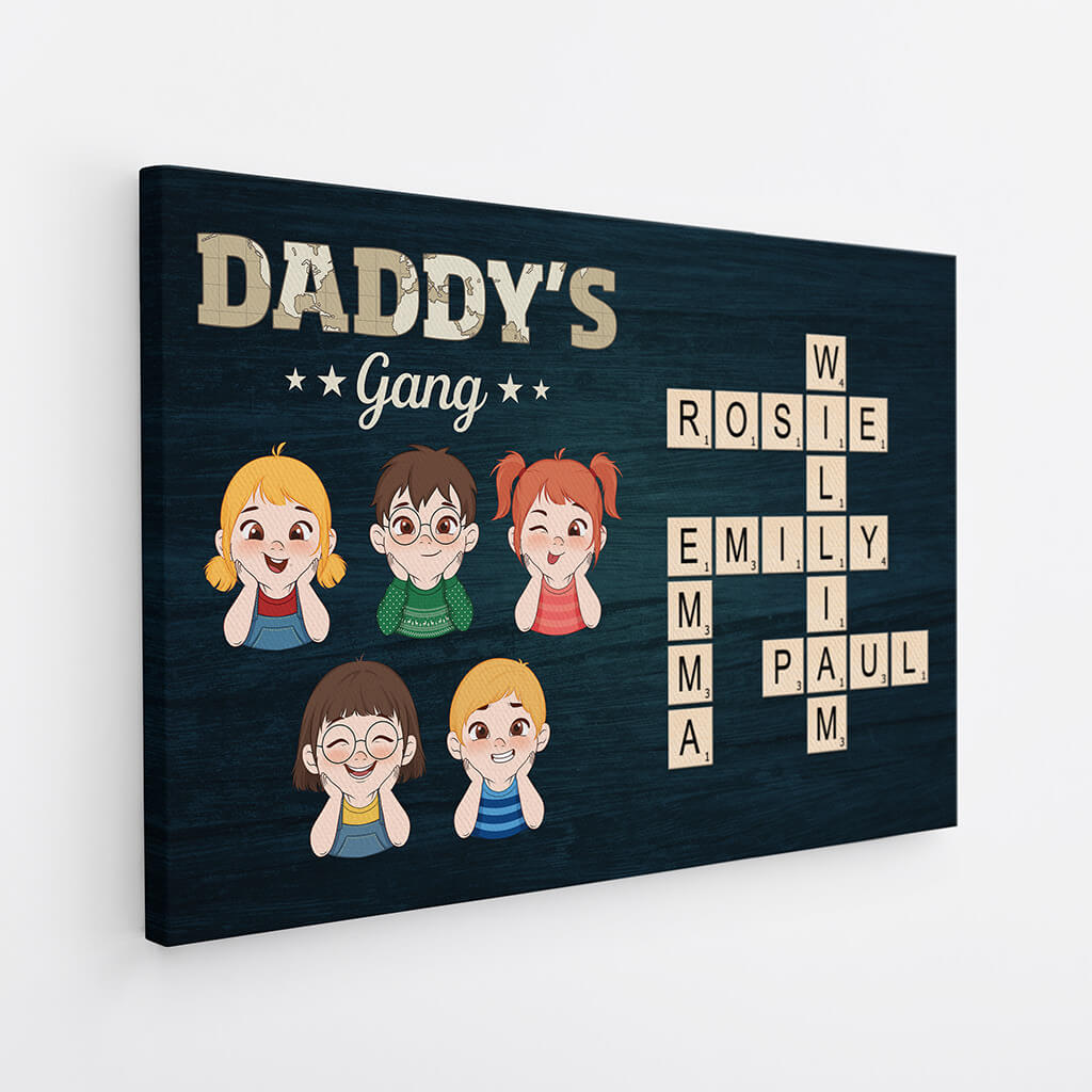 3597CUS2 grandma mummys gang crossword canvas  customised gifts for grandma mum