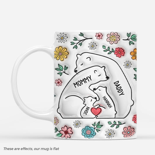 3603MUS1 family bear 3d mug personalized gifts for family