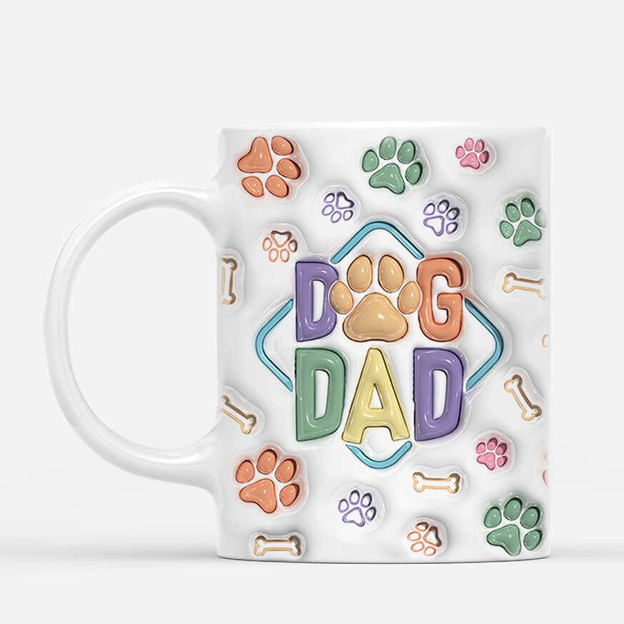 3609MUK2 dog dad fist bump 3d mug  personalised dog gifts for owners