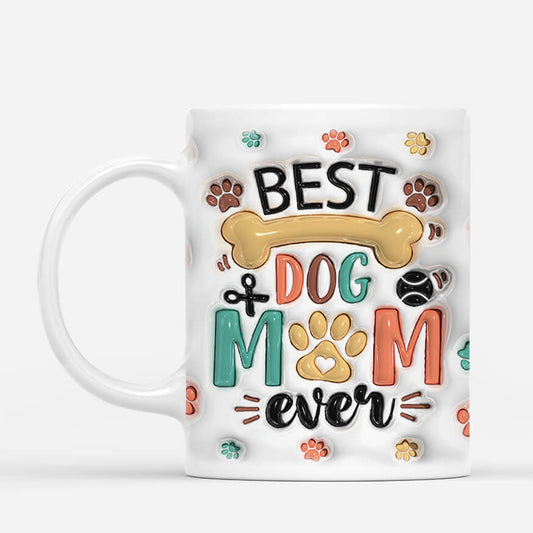 3615MUK2 best dog mum ever 3d inflated effect photo mug  personalised gifts for dog lovers