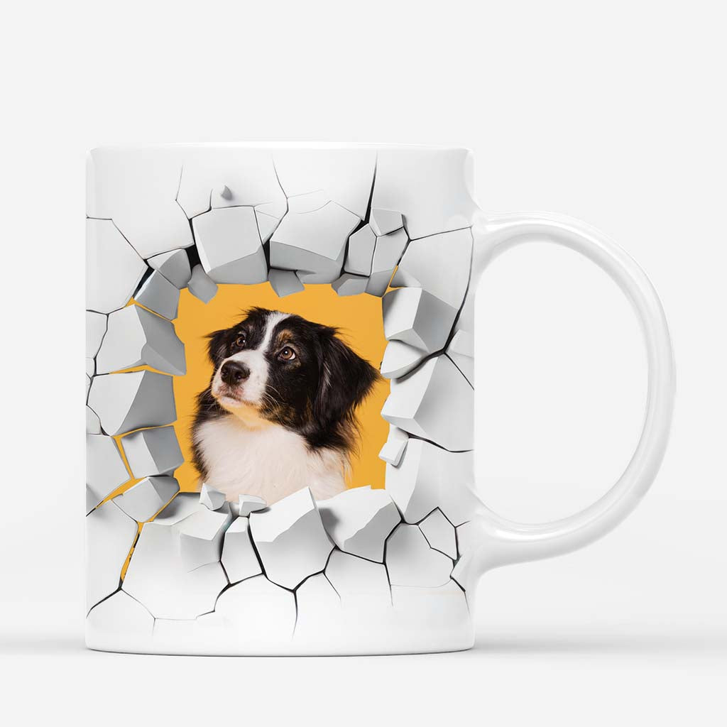 3634MUK2 3d cracked wall family photo mug  personalised family gifts