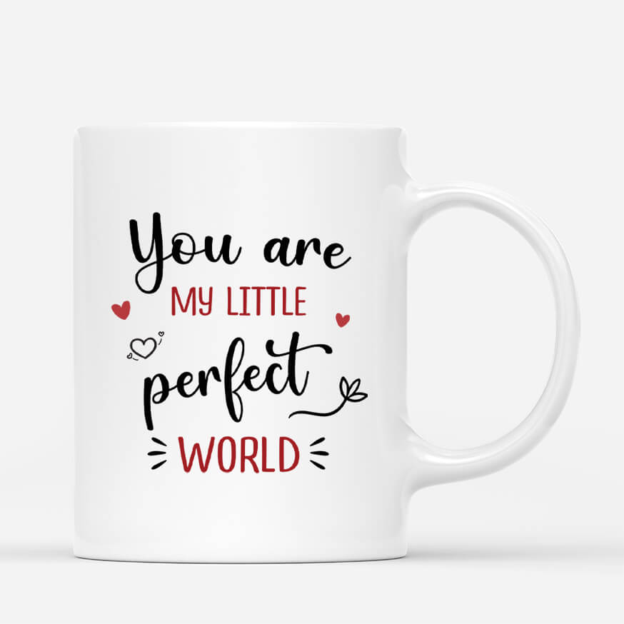 3660MUK3 you are my little perfect world  customised mug for couple