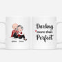 3666MUK1 darling youre more than perfect  personalised couple mug