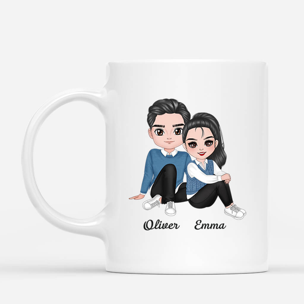 3666MUK2 darling youre more than perfect  personalised couple mug