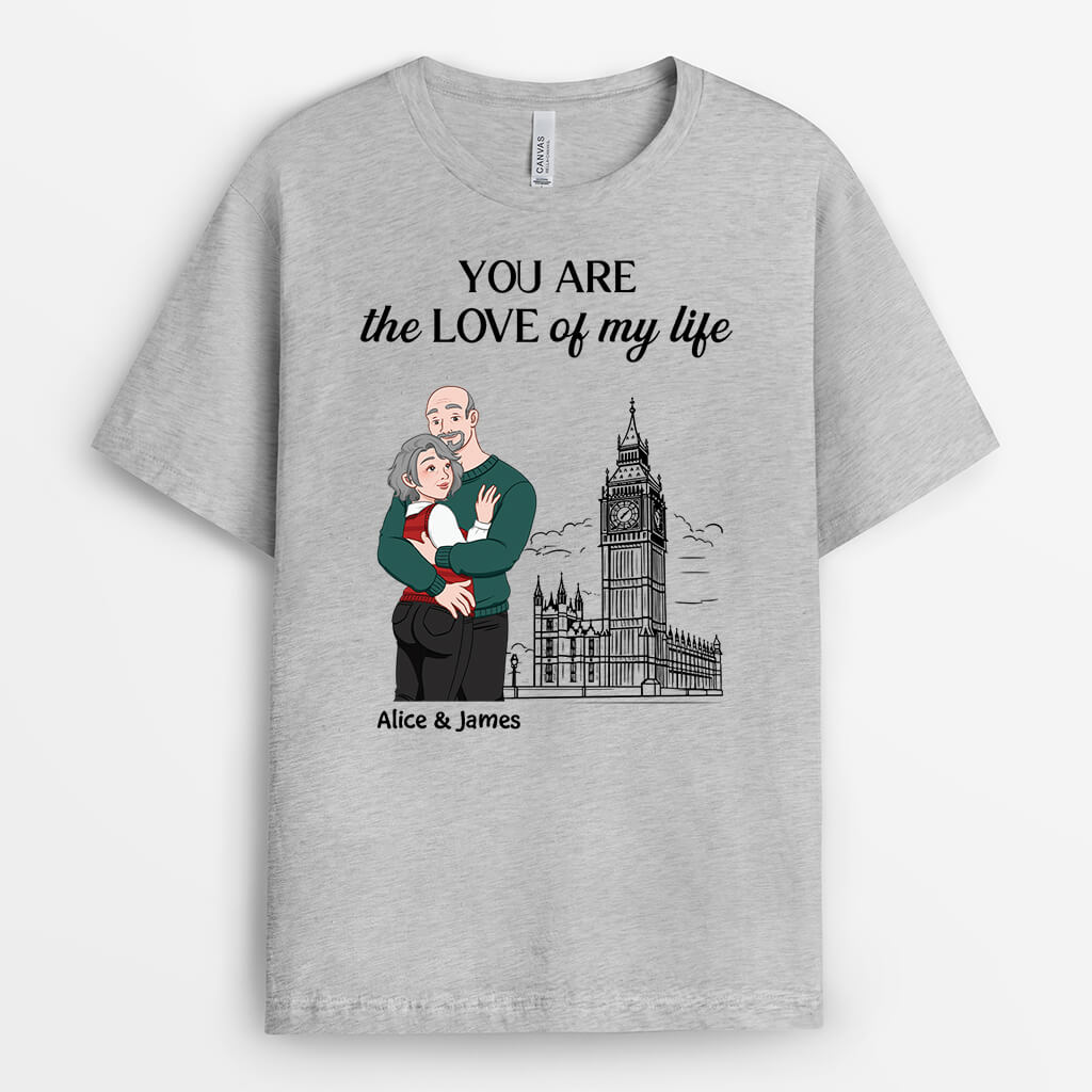 3668AUK2 you are the love of my life  personalised t shirt for couple