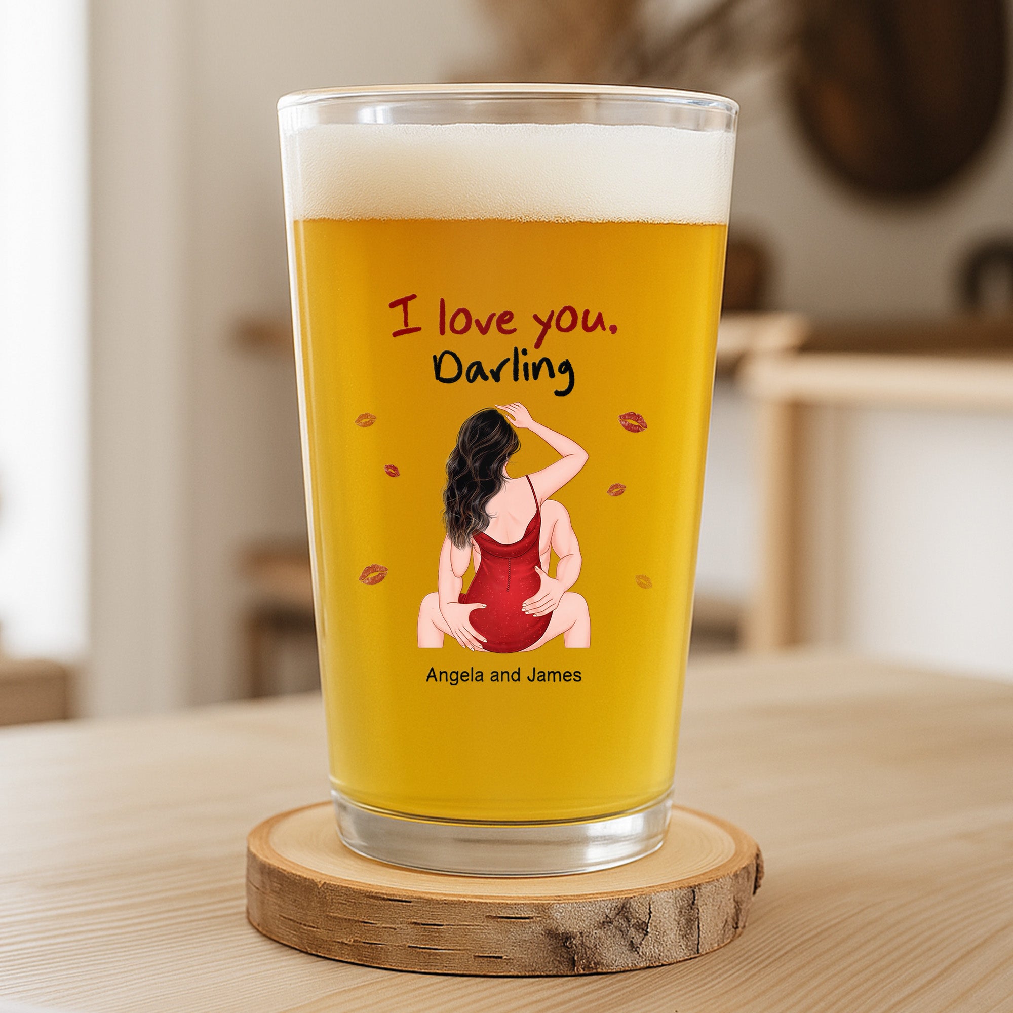 3671IUS2 romantic personalized gifts for couples i love you beer glass 3671I6Q5G