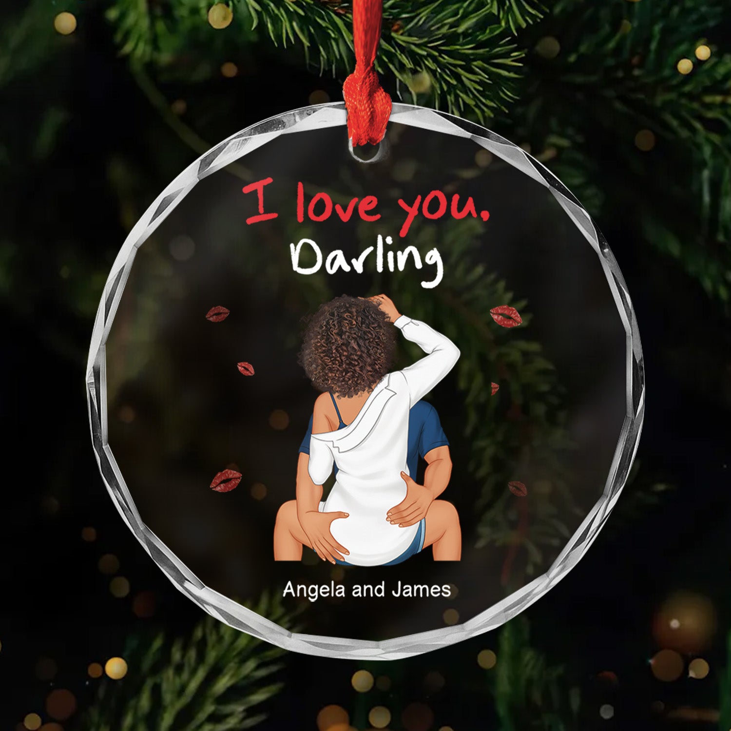 3671OUS2 custom couple gifts i love you darling glass christmas ornament_s 3671O6T5G