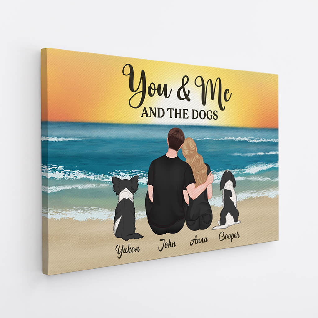 3689CUK2 you me and the dogs  personalised canvas for couple