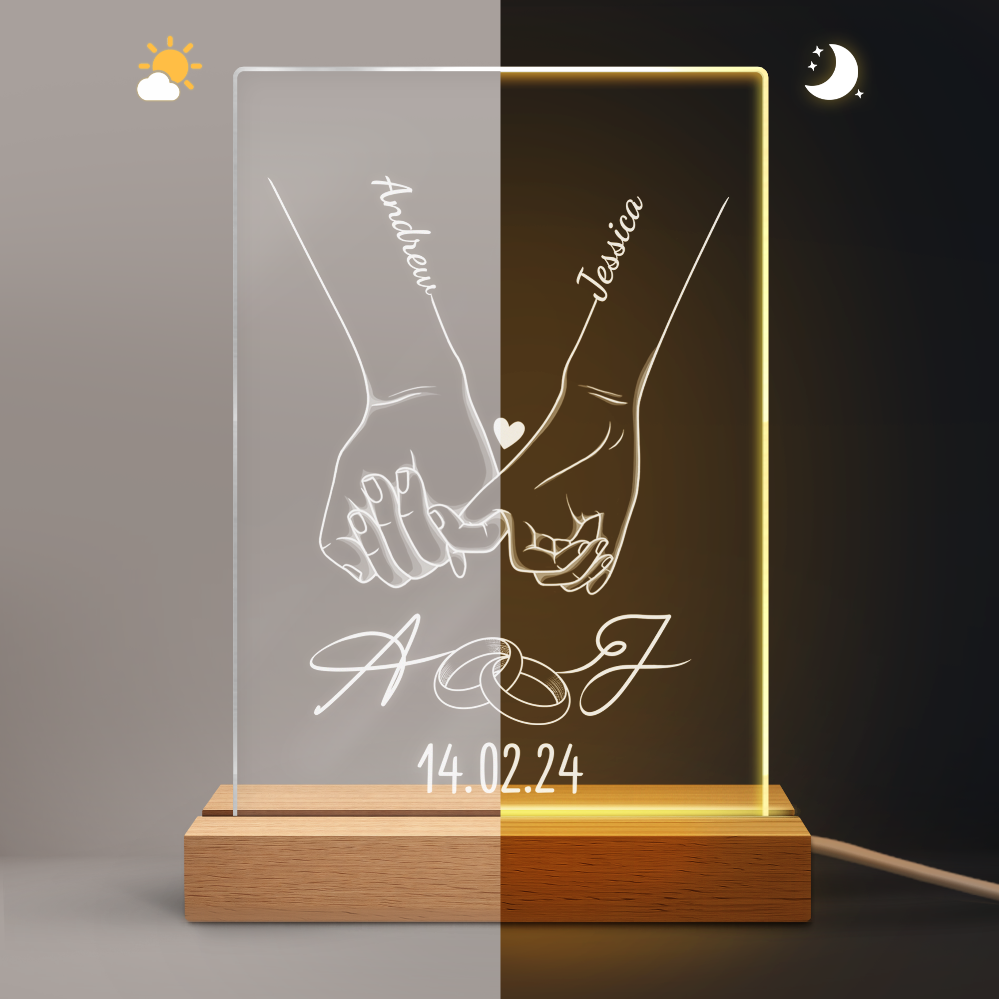 3705LUS2 personalized led night light wedding anniversary gifts for couples 3705lsf0g