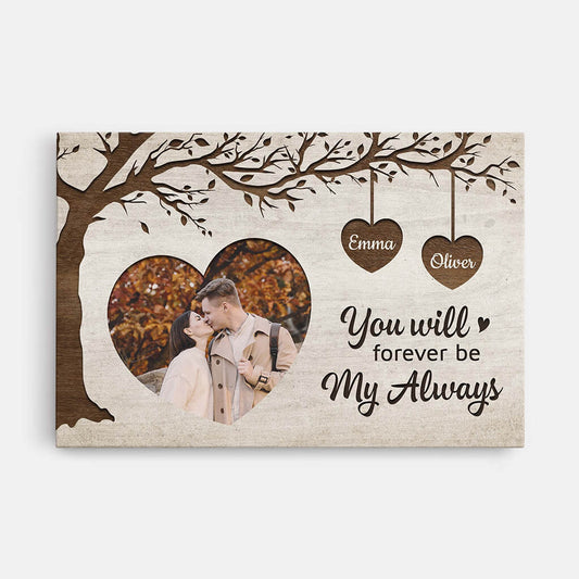 3712CUK1 you will forever be my always  personalised couple photo canvas