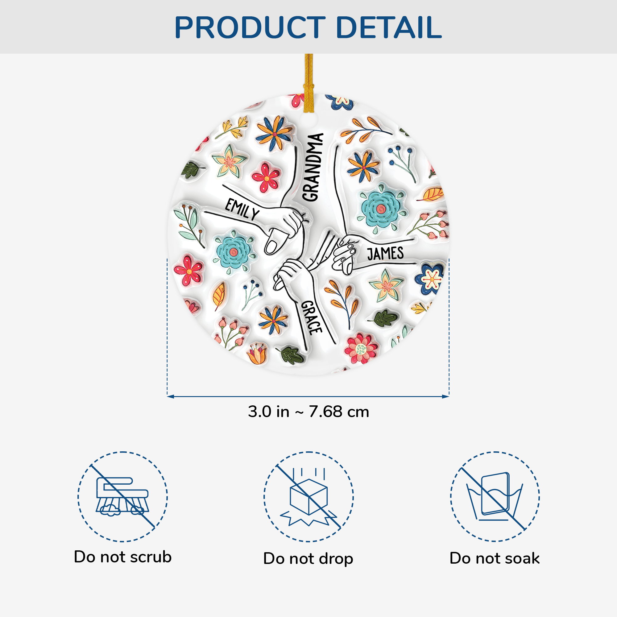 3746OUS3 3d printing effect custom ceramic ornament_s christmas gifts for grandma_ 3746O8U5A