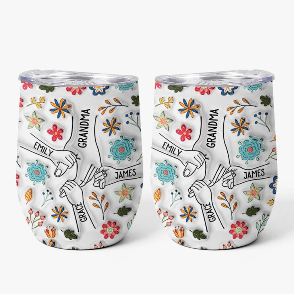 3746TUS1 personalized floral wine tumbler best gifts for mother grandmother 3746T945A