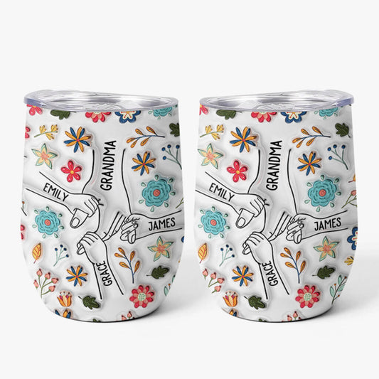3746TUS1 personalized floral wine tumbler best gifts for mother grandmother 3746T945A