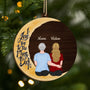 3765OUS1 personalized 2 layers wood ornament for mom grandma love you to the moon and back 3765O