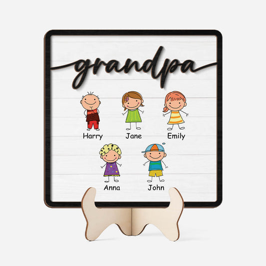 3770QUS1 grandpa daddy kids wooden plaque  personalized gifts for grandpa father 3770Q5I5B