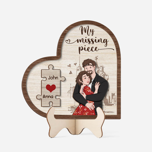 3782QUS1 my missing piece wooden plaque  customized couple gifts 3782Q3H8G