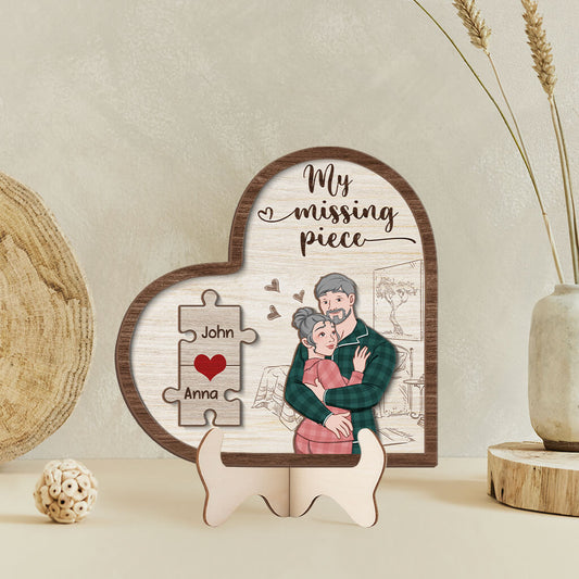 3782QUS2 my missing piece wooden plaque  customized couple gifts 3782Q3H8G