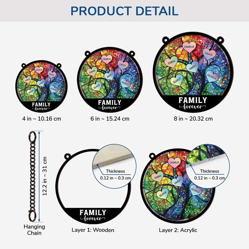3786UUS3 personalized family tree gift family forever suncatcher 3786U6HTI