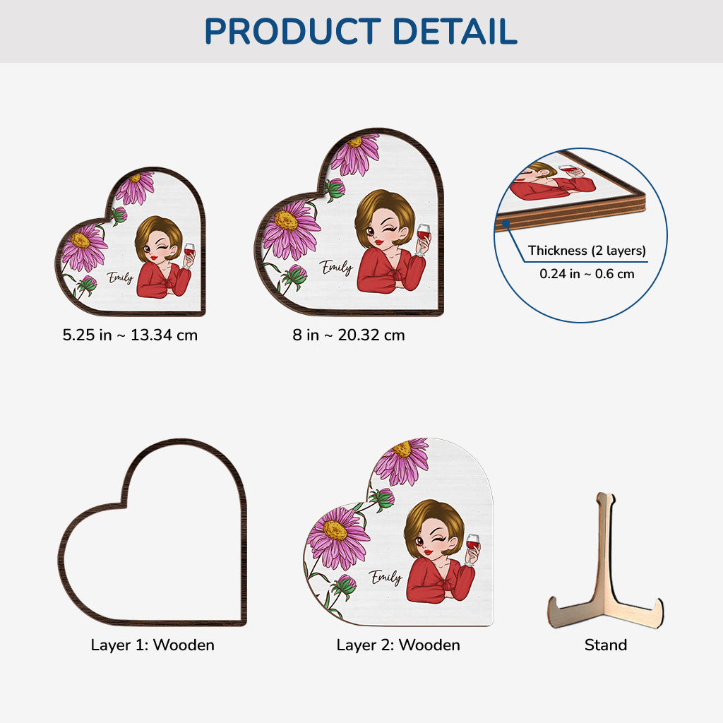 3798QUS3 girl flower wooden plaque  personalized gifts for female 3798Q5L7A