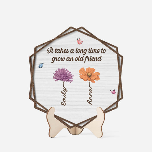 3806QUS1 it takes a long time to grow an old friend  personalized wooden plaque 3806Q3I5F