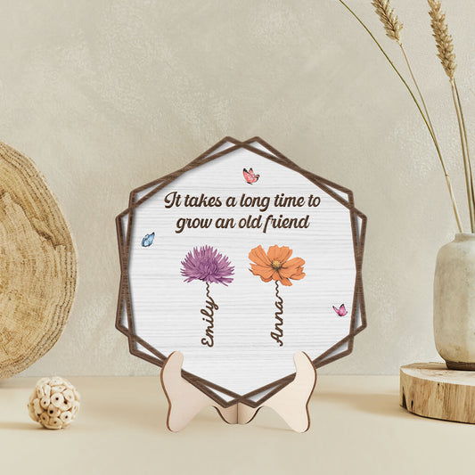 3806QUS2 it takes a long time to grow an old friend  personalized wooden plaque 3806Q3I5F