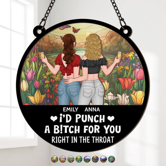 3810UUS1 id punch a btch for you  personalized window hanging suncatcher ornament  personalized best friends gifts 3810U3H8F