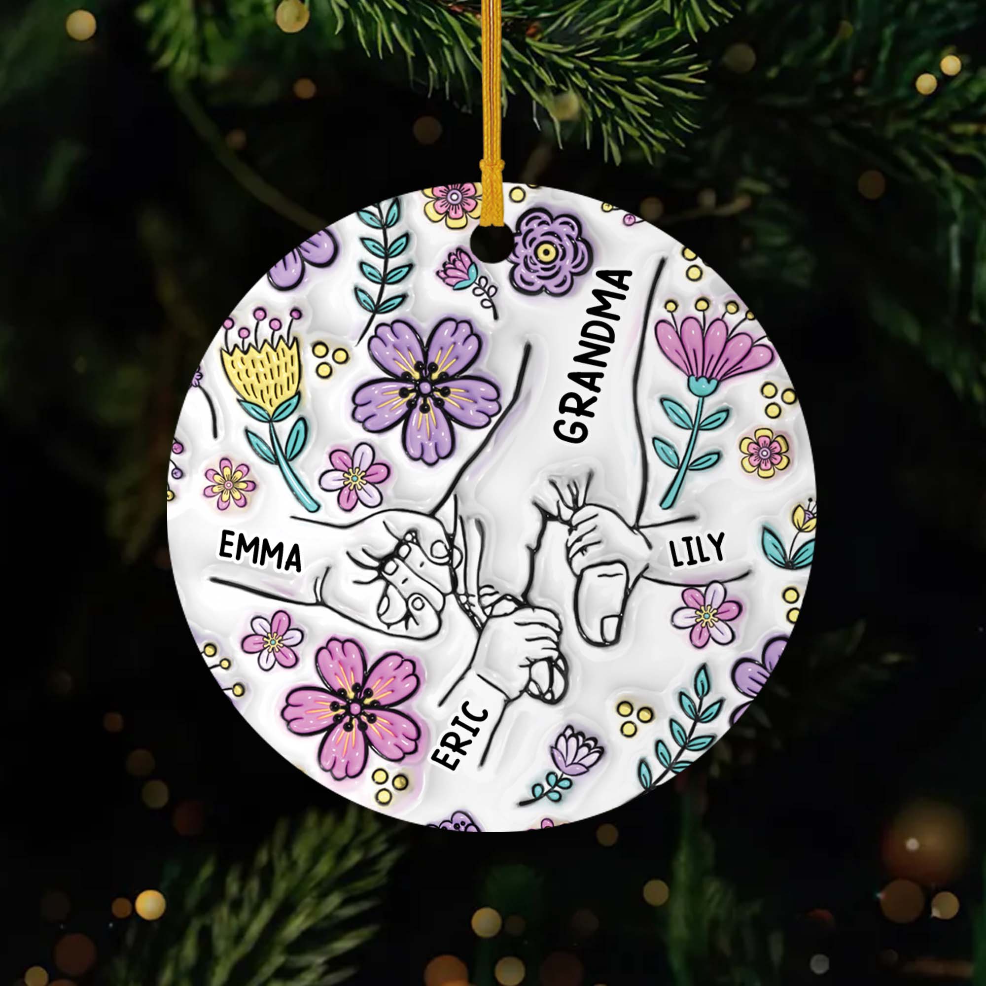 3822OUS1 3d printing effect custom grandma gifts ceramic christmas ornaments 3822O6O5A