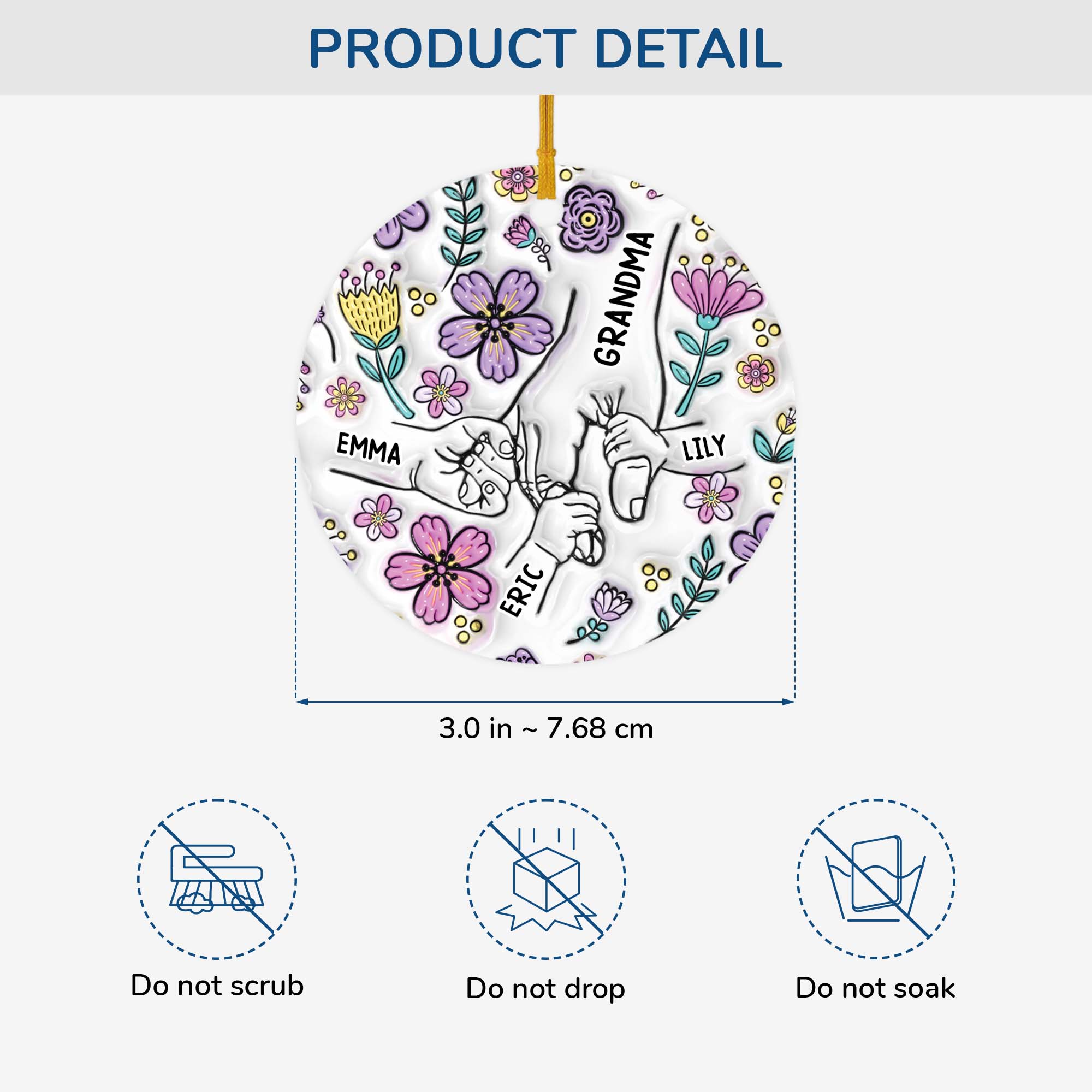 3822OUS3 3d printing effect custom grandma gifts ceramic christmas ornaments 3822O6O5A