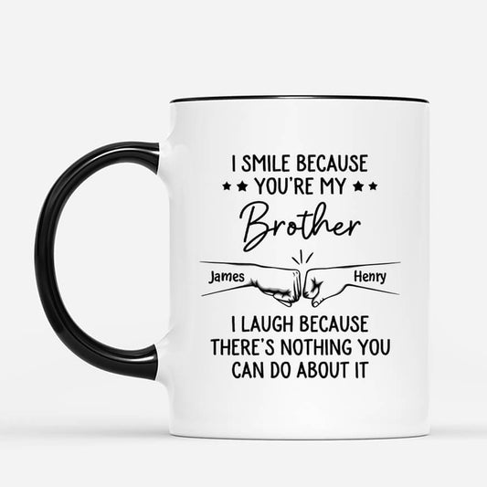 3825MUS2 i smile because youre my brother mug personalized brother gifts 3825M6M3E