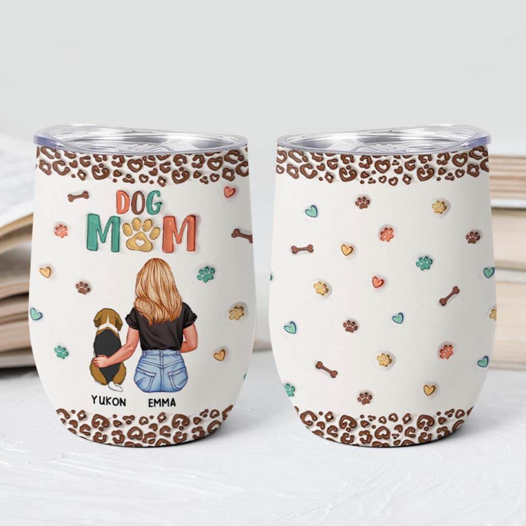 3826TUS2 personalized dog mom gifts 3d custom wine tumbler 3826T3E8C