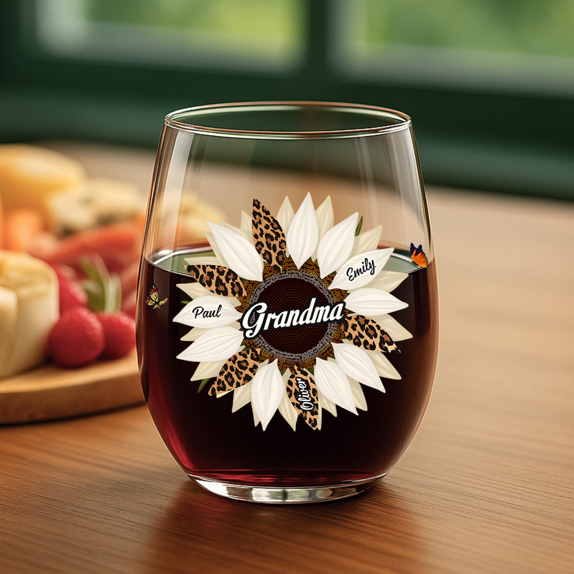 3827IUS2 sunflower wine glasses personalized gifts for mom grandma 3827IKL5A
