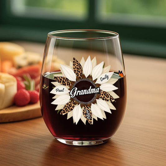 3827IUS2 sunflower wine glasses personalized gifts for mom grandma 3827IKL5A