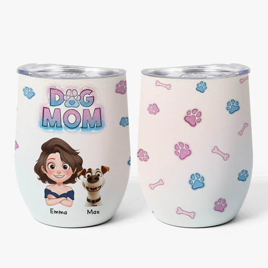 3828TUS1 3d inflated effect personalized wine tumbler dog tumbler for dog owners 3828T5H0C